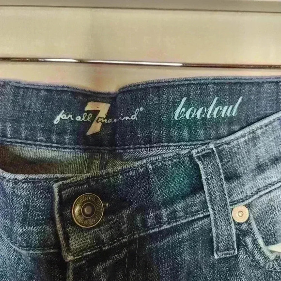 7 for all mankind women's medium wash low rise bootcut jeans size 28 - Picture 6 of 9